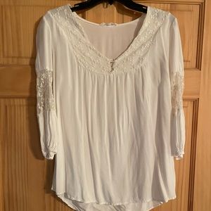 Painted threads white flowy top medium